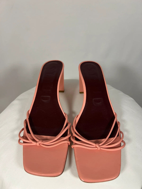 Sandales à talons rose