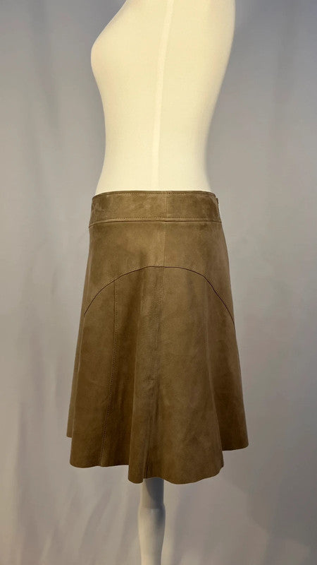 Jupe Illinois en suède gris taupe