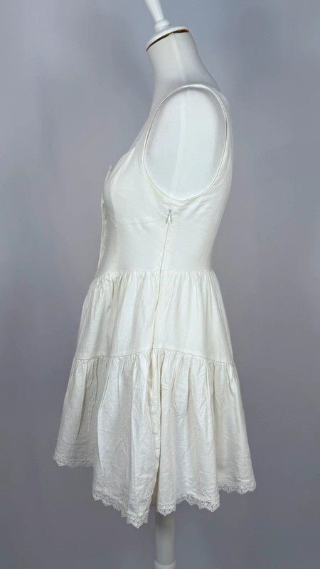Robe mini sans manches blanc cassé