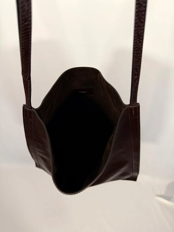 Sac Cabas Beckett en cuir bordeaux