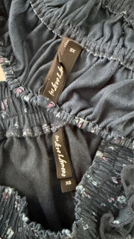 Ensemble crop top + short Lola Pointelle bleu fleuri