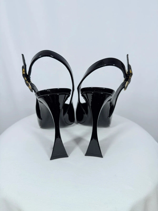 Slingbacks DUNE en cuir verni noire