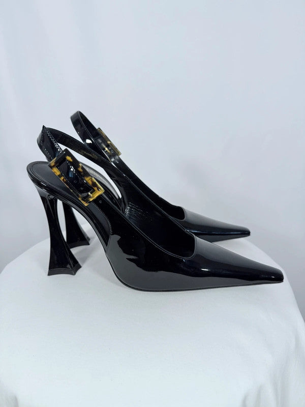 Slingbacks DUNE en cuir verni noire