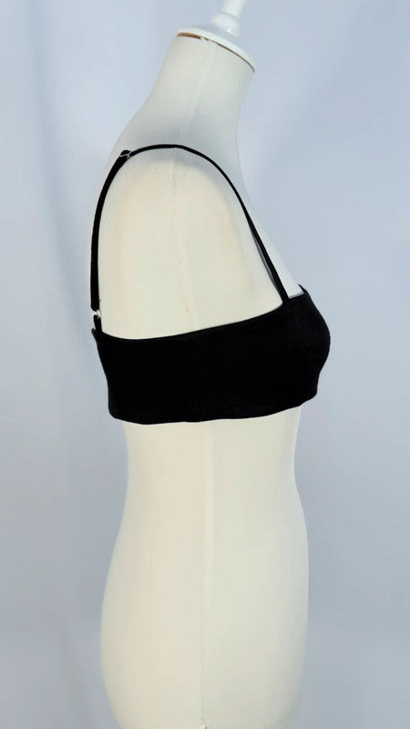 Crop top en lin noir