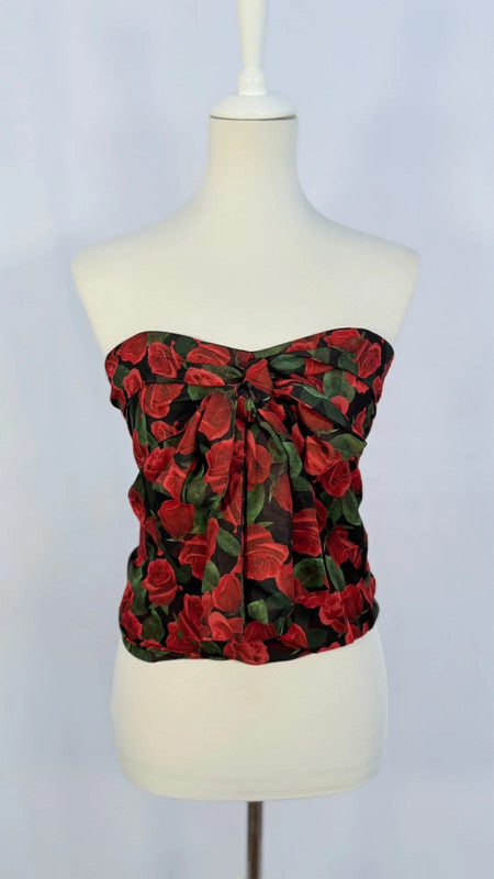 Top Abby rouge fleuri - For love and lemons