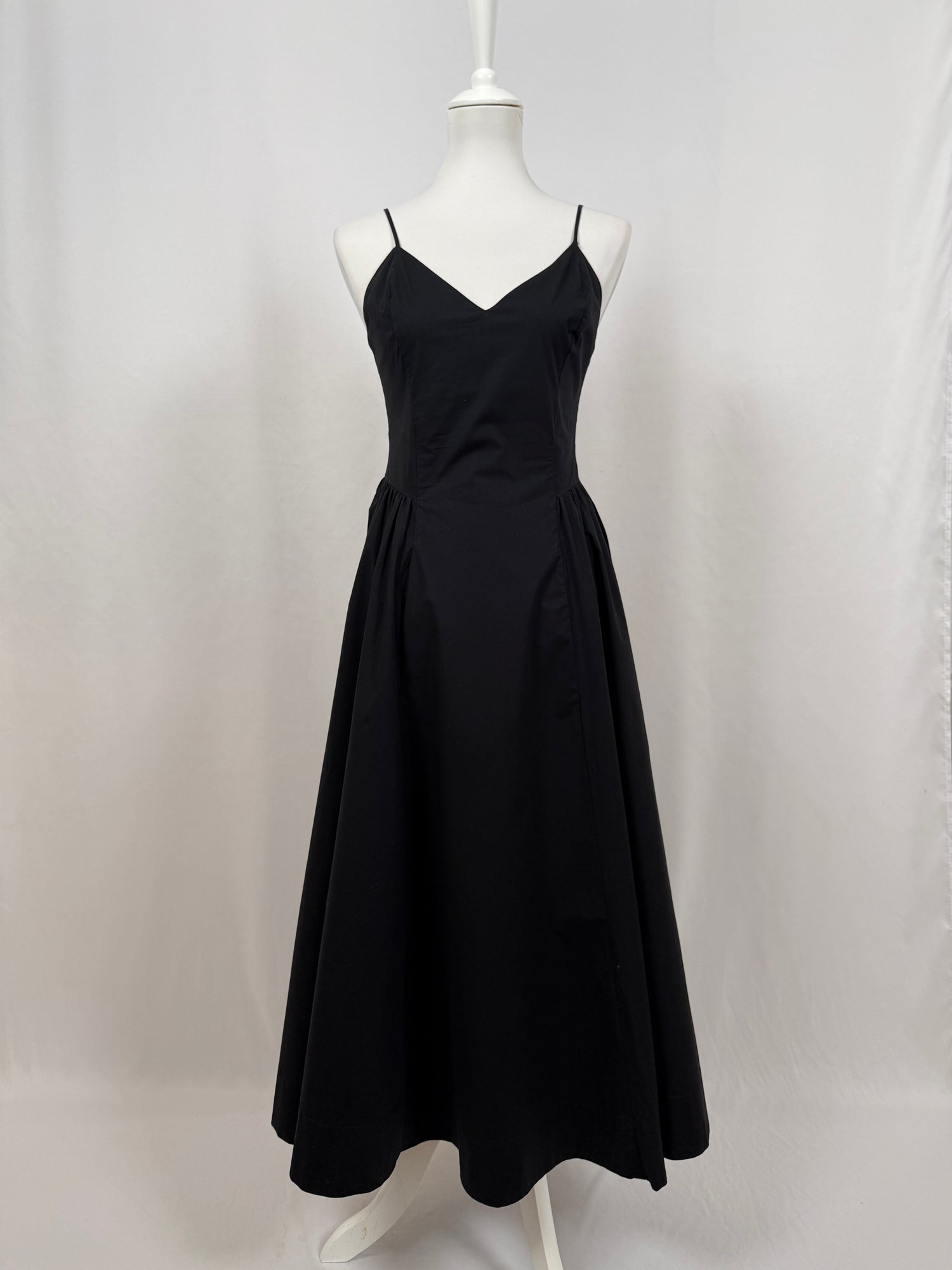 Black Poplin Midi Dress