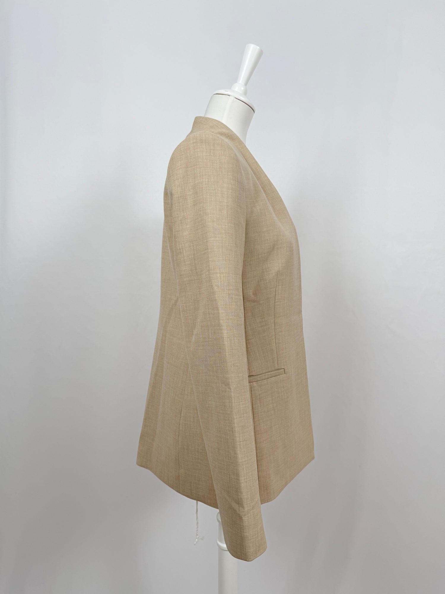 Blazer beige col châle
