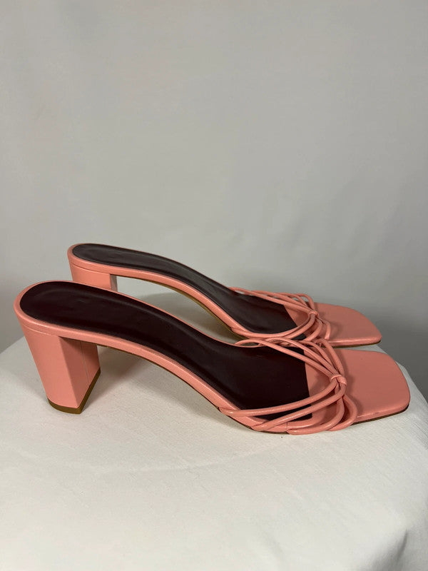 Sandales à talons rose