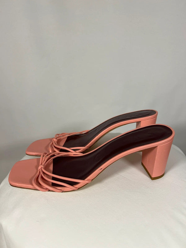 Sandales à talons rose