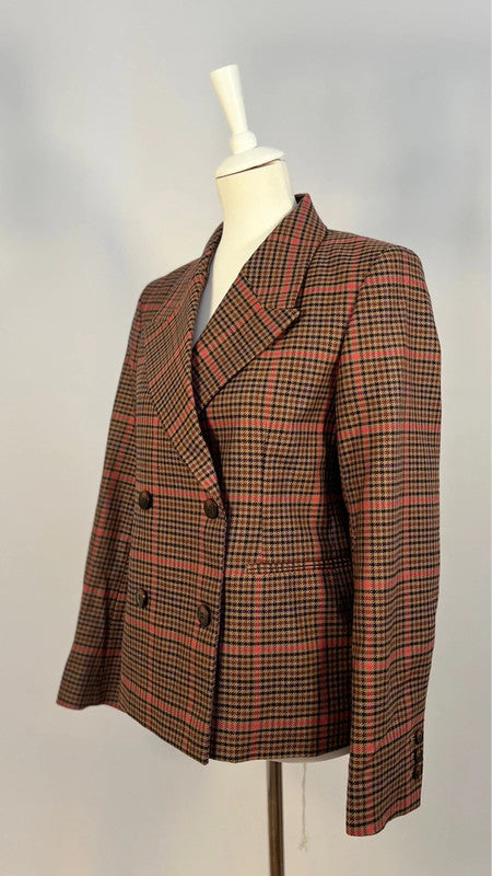 Blazer croisé à carreaux Check Pink