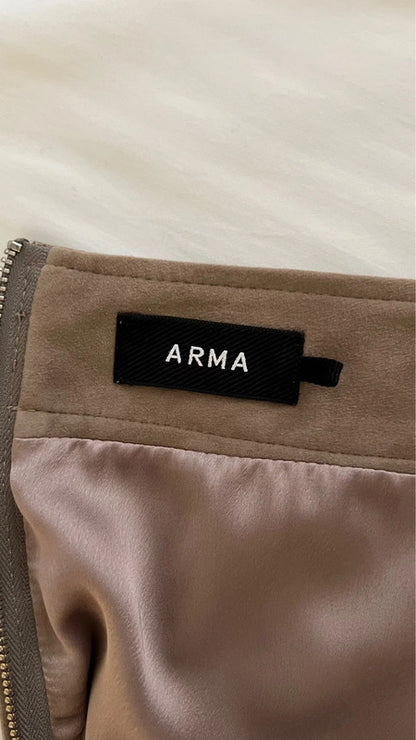 Jupe Illinois en suède gris taupe