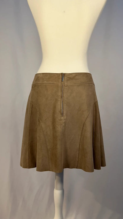 Jupe Illinois en suède gris taupe