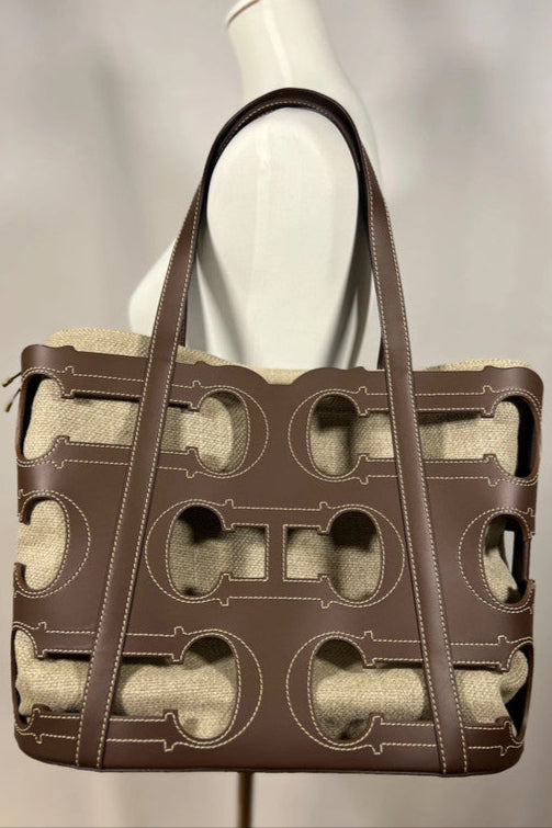 Sac cabas Domi Insignia Cut Out marron