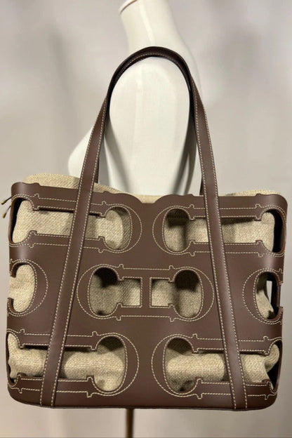 Sac cabas Domi Insignia Cut Out marron