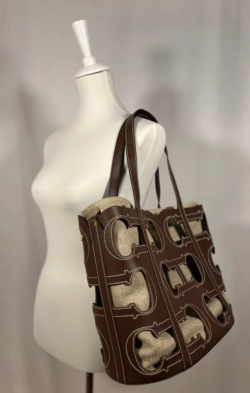 Sac cabas Domi Insignia Cut Out marron