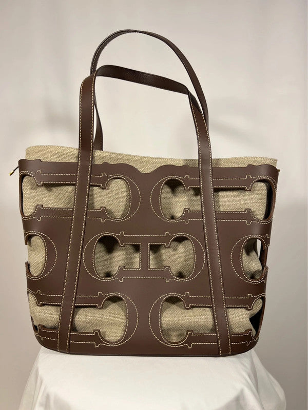 Sac cabas Domi Insignia Cut Out marron