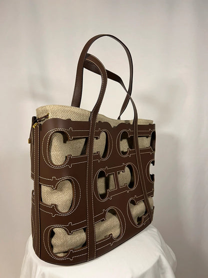 Sac cabas Domi Insignia Cut Out marron