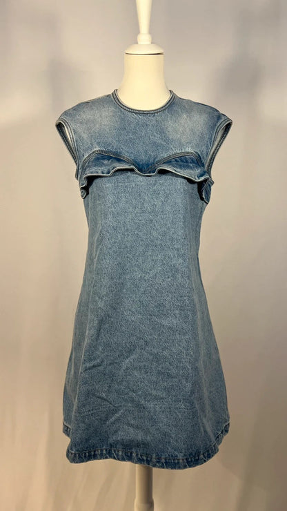 Robe sans manches en denim