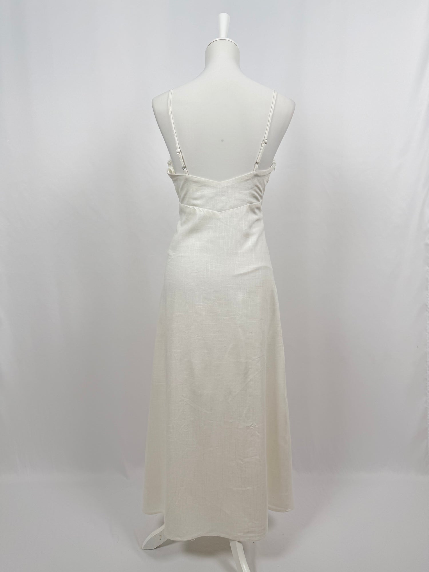 White midi dress with thin straps