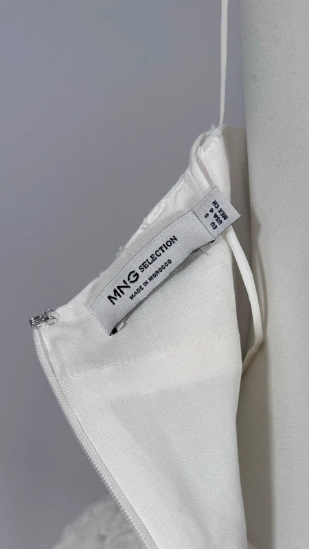 Robe ballon texturé blanche