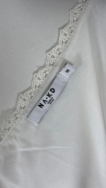 Robe mini sans manches blanc cassé