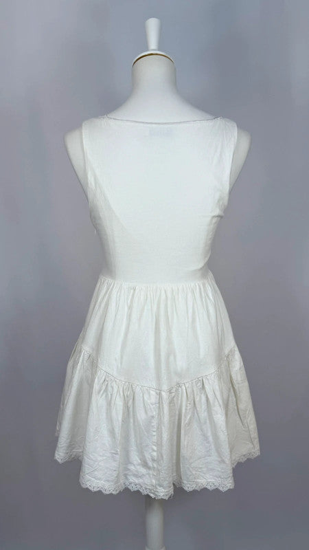 Robe mini sans manches blanc cassé