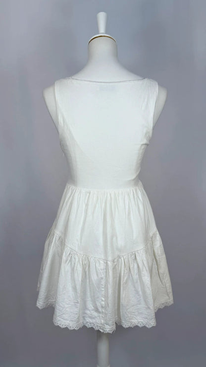 Robe mini sans manches blanc cassé