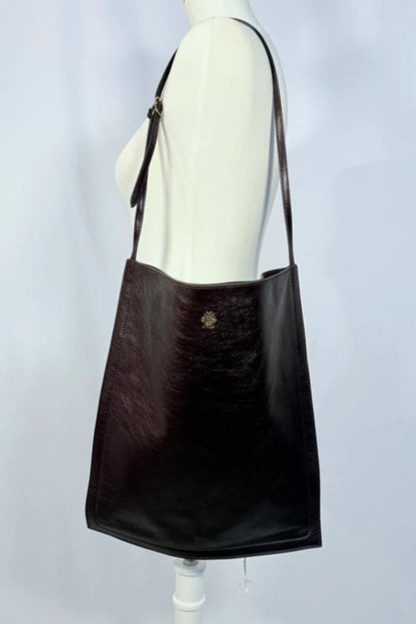 Sac Cabas Beckett en cuir bordeaux