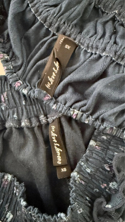 Ensemble crop top + short Lola Pointelle bleu fleuri