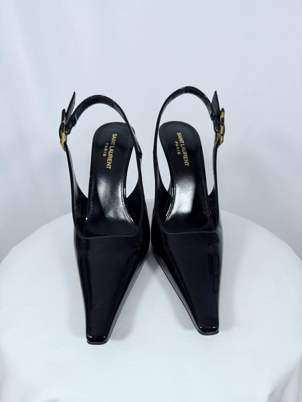 Slingbacks DUNE en cuir verni noire