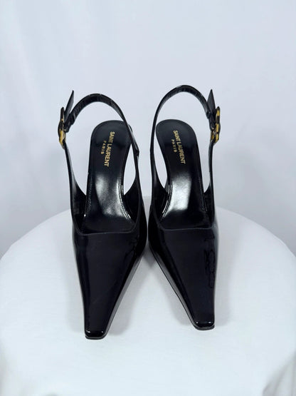 Slingbacks DUNE en cuir verni noire