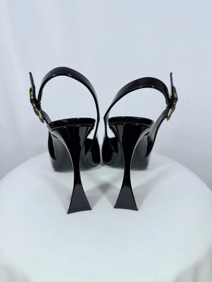 Slingbacks DUNE en cuir verni noire