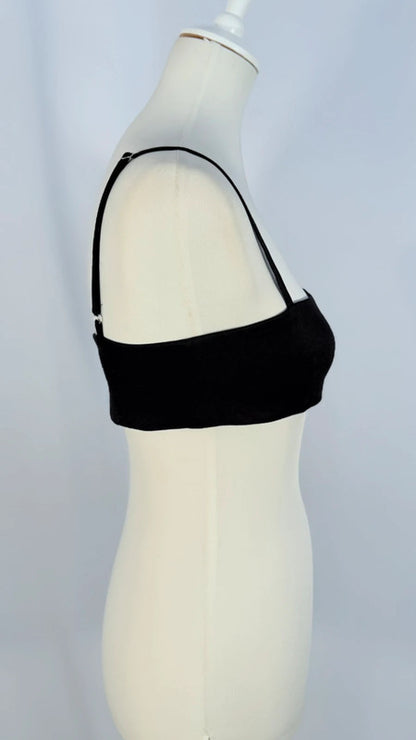 Crop top en lin noir