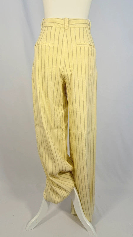 Yellow striped linen pants