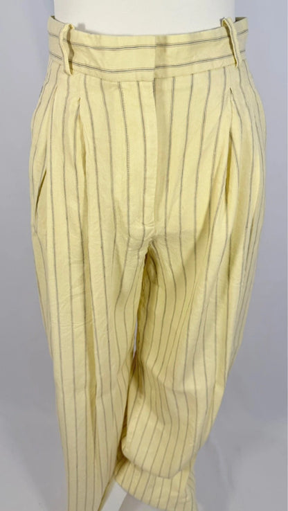 Yellow striped linen pants