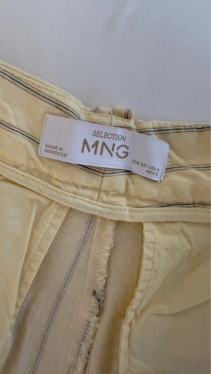 Yellow striped linen pants