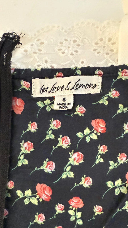 Robe mini Camille noire fleurie