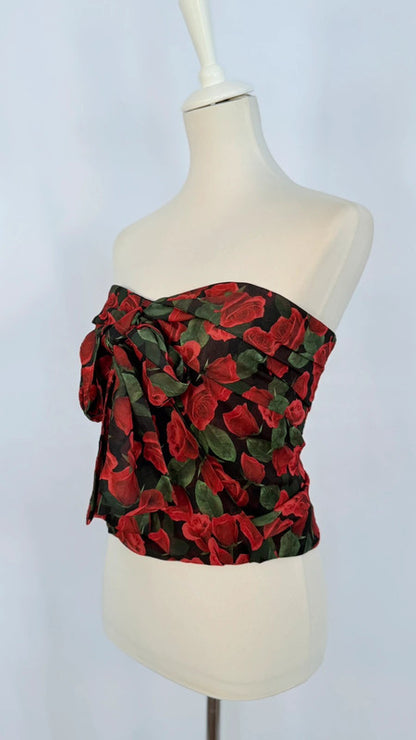 Top Abby rouge fleuri - For love and lemons