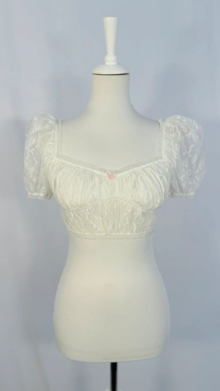 Top bustier en dentelle blanche - For love and lemons
