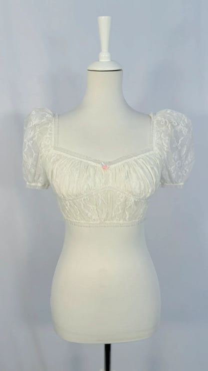 Top bustier en dentelle blanche - For love and lemons