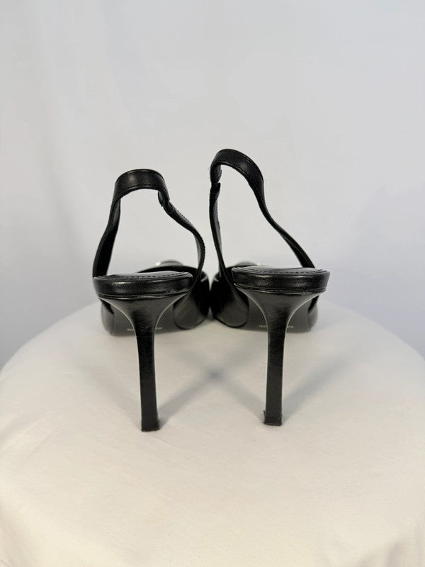 Sling backs bout métal noir - Massimo Dutti Studio