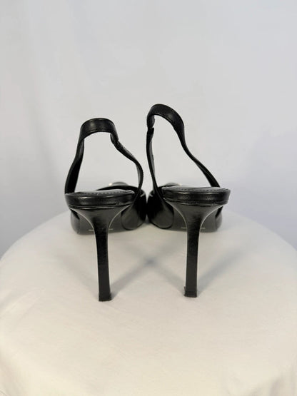 Sling backs bout métal noir - Massimo Dutti Studio