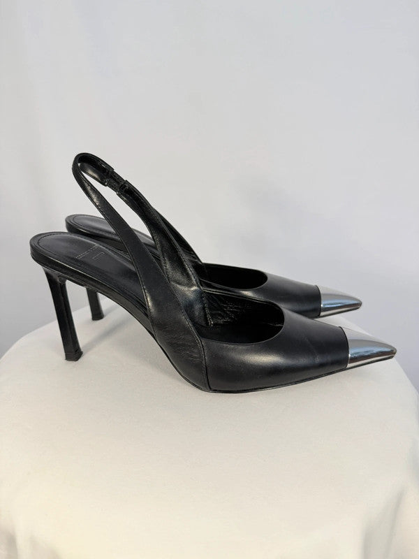 Sling backs bout métal noir - Massimo Dutti Studio
