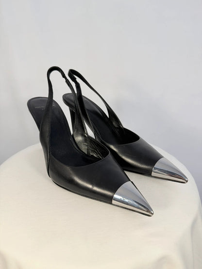 Sling backs bout métal noir - Massimo Dutti Studio