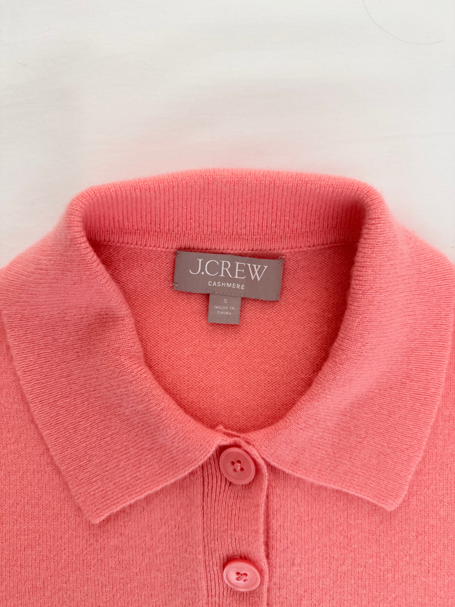 Pink cashmere polo shirt