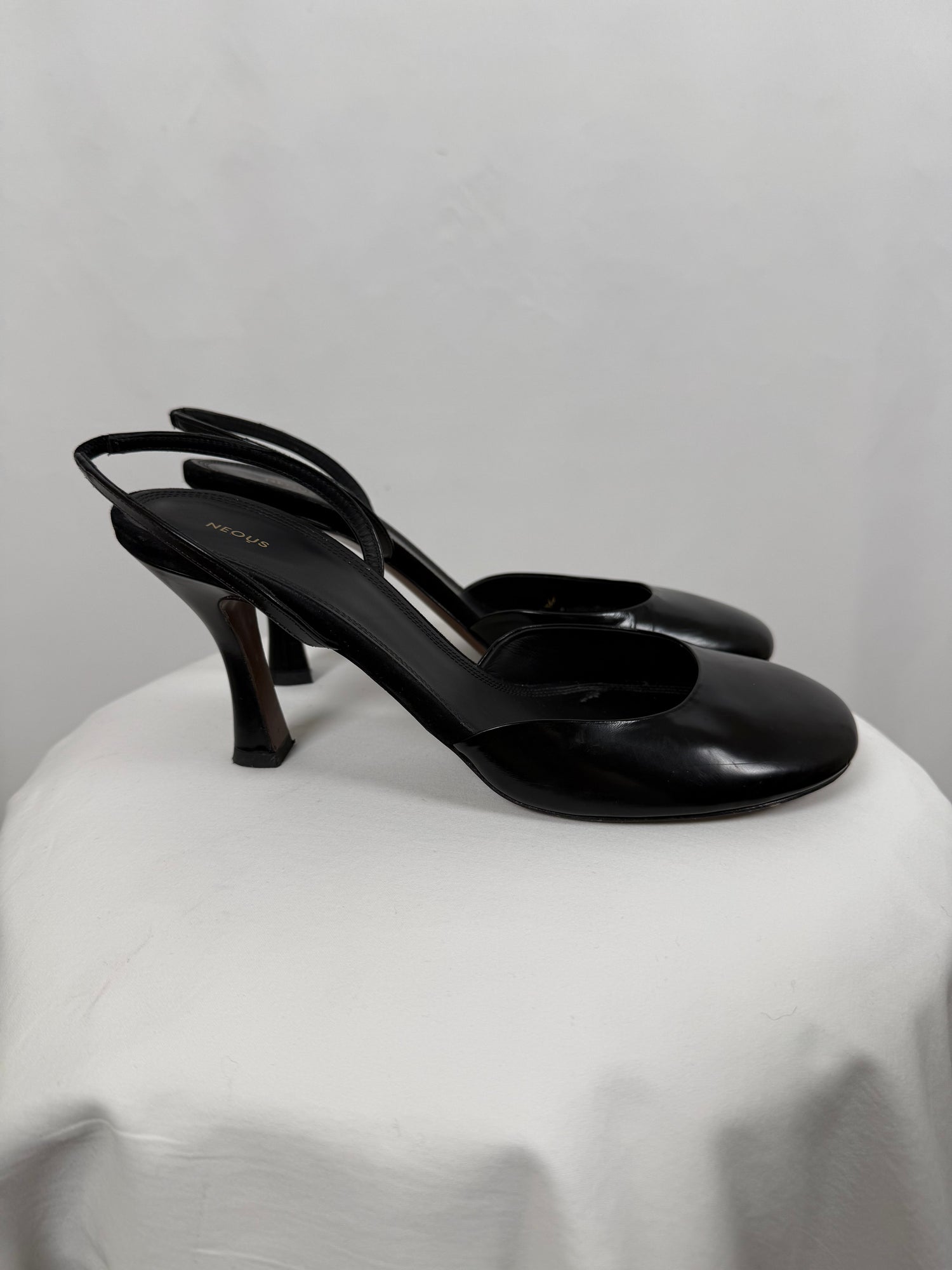 Slingbacks Baten 80mm noir en cuir