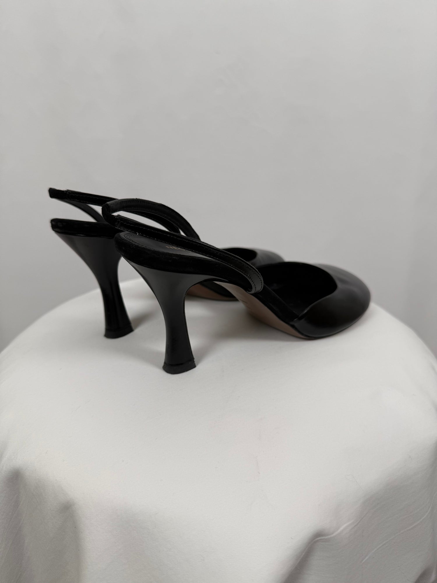 Slingbacks Baten 80mm noir en cuir
