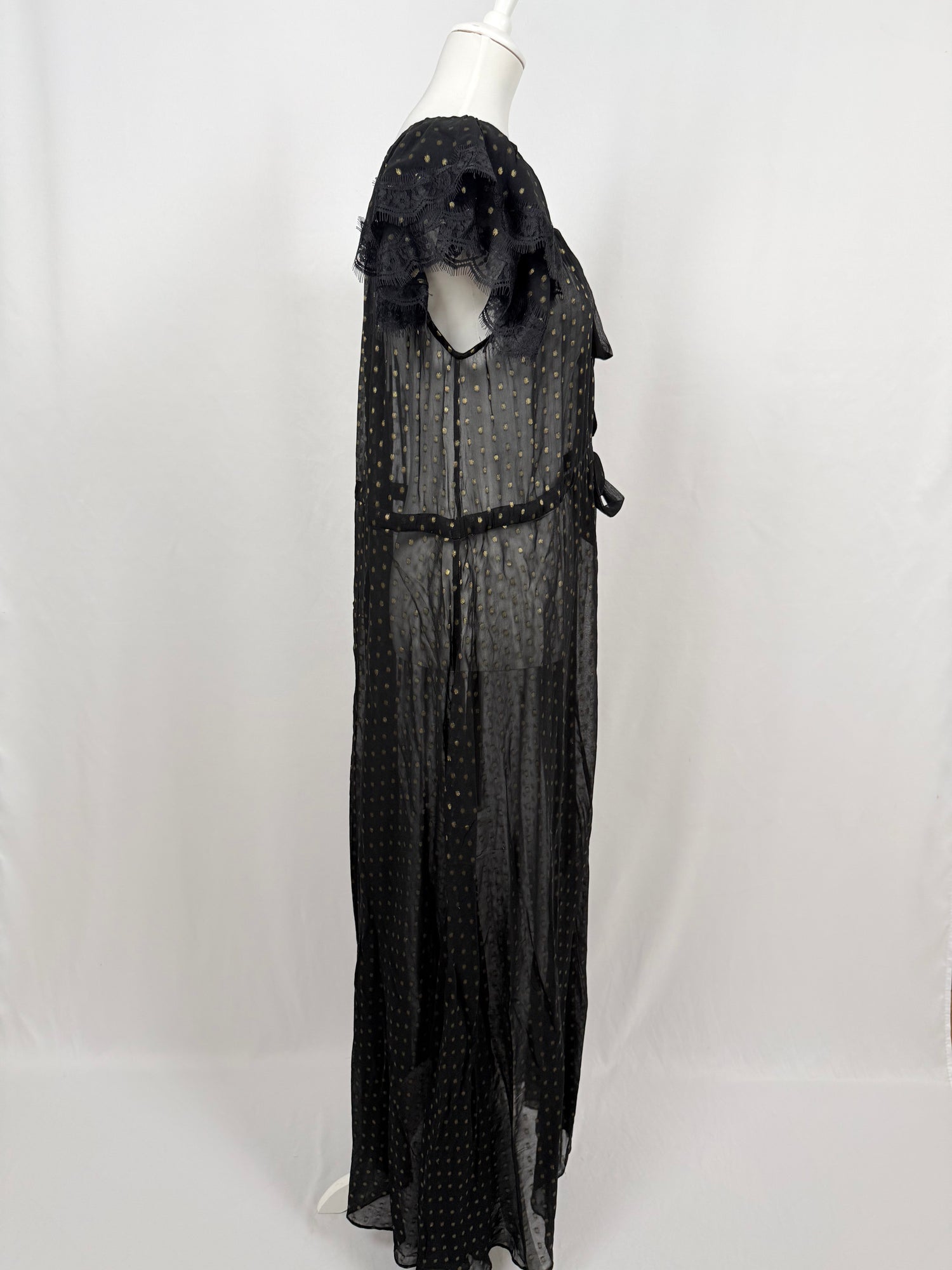 Robe transparente à pois Liz Lurex noire