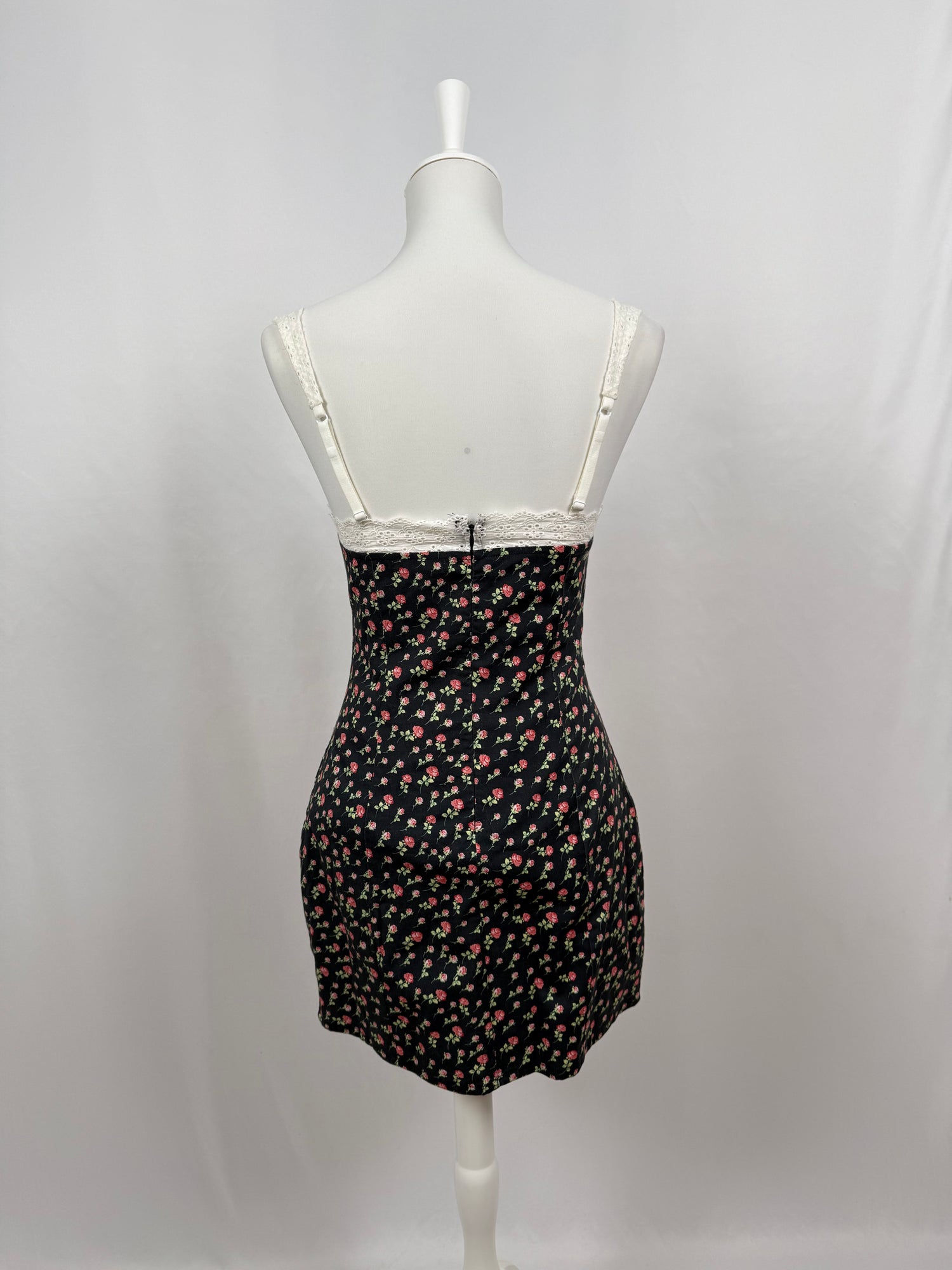 Robe mini Camille noire fleurie