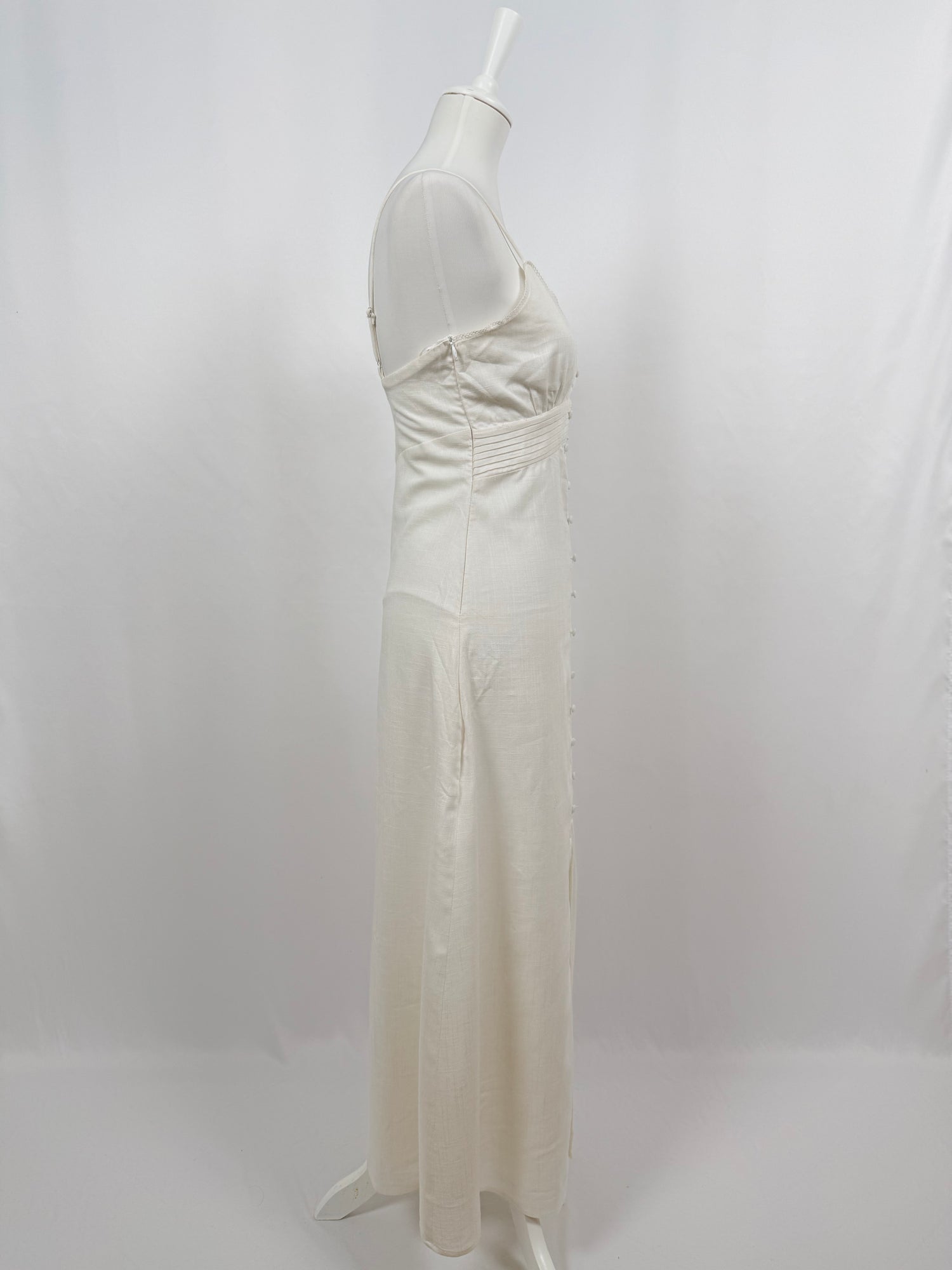 White midi dress with thin straps